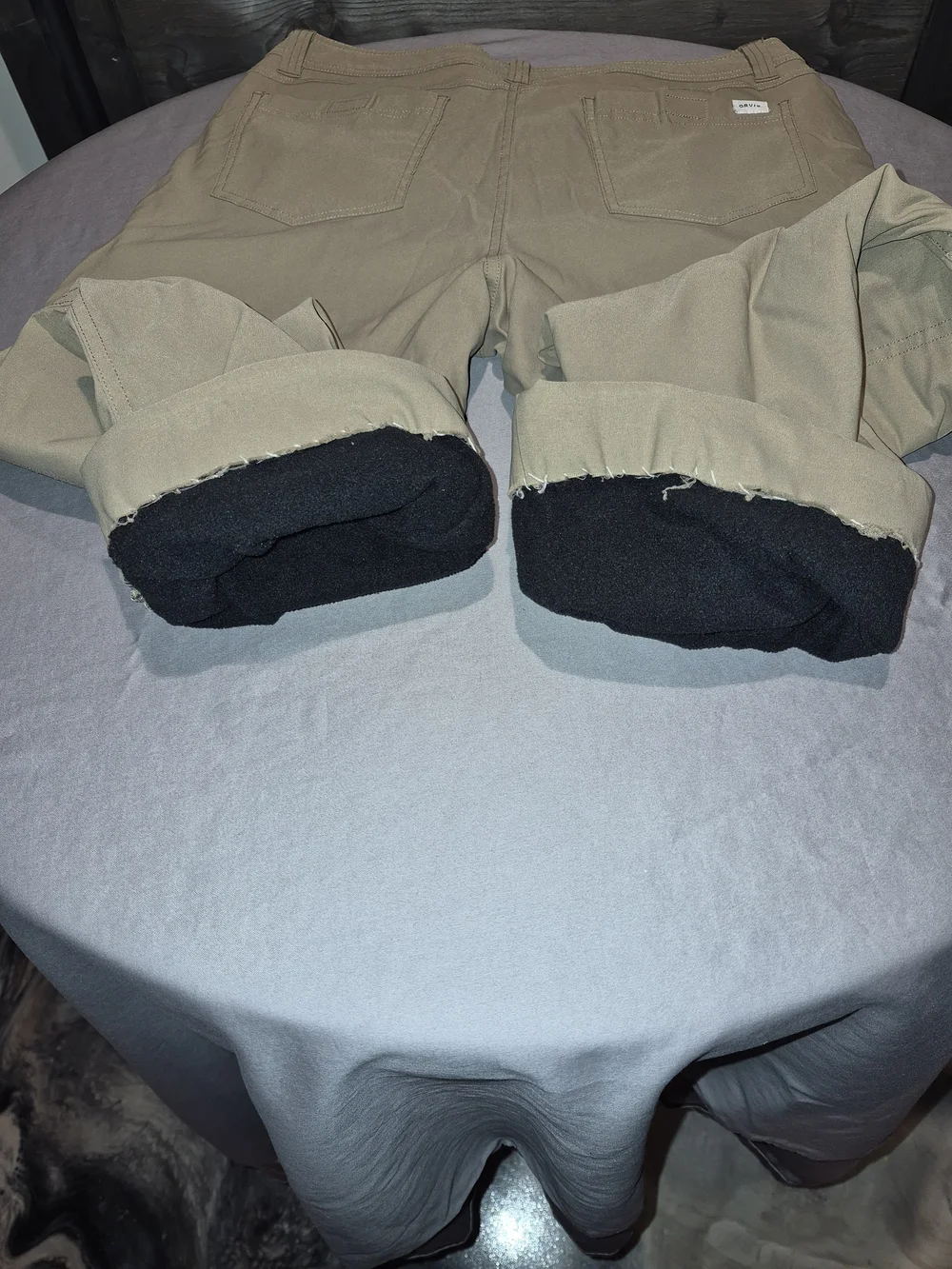 Orvis Men's Tan Fleece Lined Pants. Inseam Length Altered To 24
